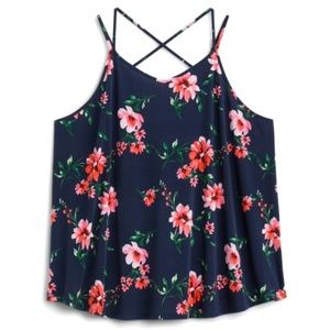 NWT Stitch Fix Market & Spruce Chelsea Back Detail Knit Floral Tank Top Size: 2X